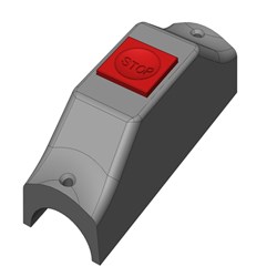 PUSH BUTTON P386 GREY/RED F1