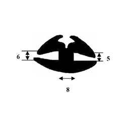 Rubber Windscreen Glazing Channel - 6mm x 5mm