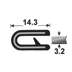 Pinchweld - Aluminium Core - Pebble Black - Single Tongue - 3mm Pinch