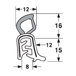 Pinchweld - Top Bulb - Steel Core - Black - Multi Tongue - 1-3mm Grip Range - 16mm Bulb