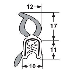 Pinchweld - Top Bulb - Steel Core - Black - Multi-Tongue - 1-2.5mm Grip Range - 17mm Bulb