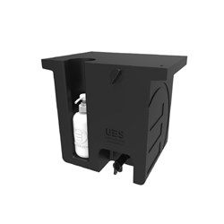 UES Water Tank - 15L - Square W/ Soap Dispenser - Black Polyethylene