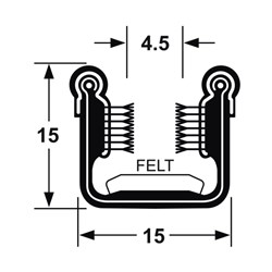 Glass Channel - Metal Inserted - Punched Steel Base - Rubber Encased - SS Beaded edge - 2.