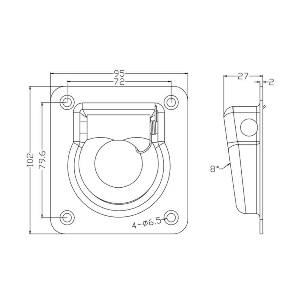 LASHING RING STAINLESS STEEL SPRING LOADED WITH DRAIN HOLE - UES ...