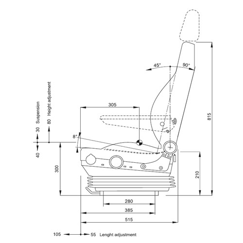 SEAT AIR SUSP. VOLVO DUMP TRUC