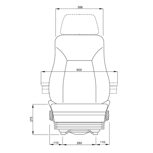SEAT- 93 MECH SUSP - 2PT S/BEL