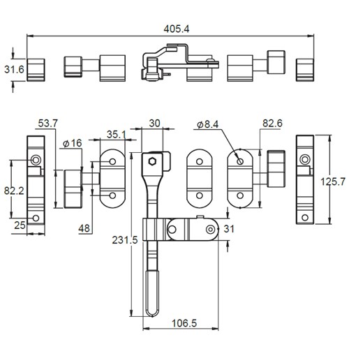 Bolt On Camlock - Light Duty 22mm OD