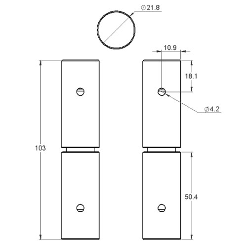 Gate Hinge - Weld On - 22 x 103mm - Zinc Plated