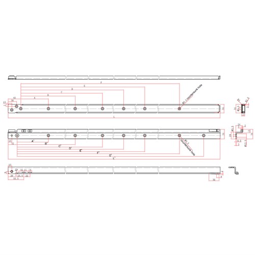 Undermount Non-Lockable Medium Duty Drawer Slides - 900mm - 125kg