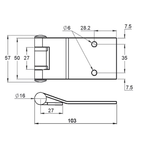 CANOPY HINGES. ZINC PLATED WIT