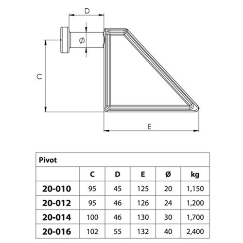 TAIL GATE LATCH -  24MM PIVOT