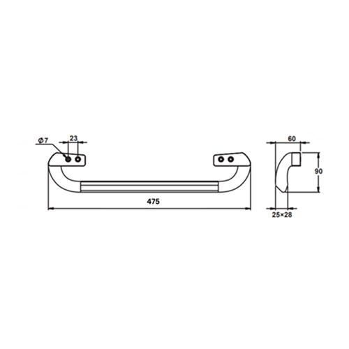 Moulded Grab Handle - 475 x 90mm
