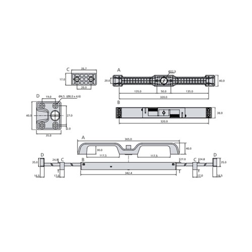 Accuride Lock Handle Kit Black w/ Yellow Button 120N