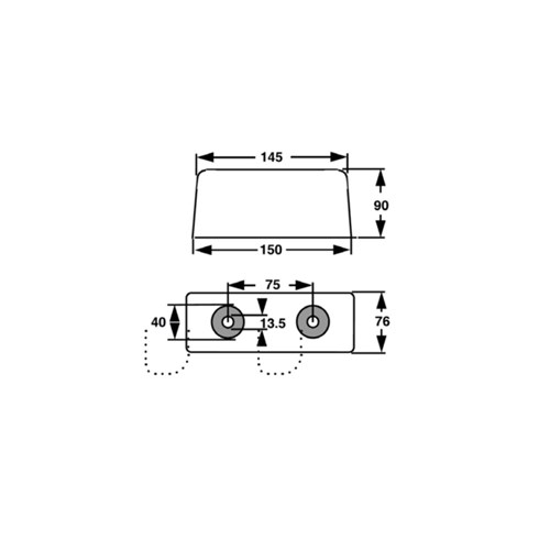 Butt Hinge 90mm) Solid Section