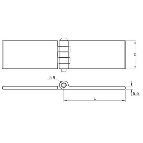 Back Flap Hinge - 50 x 100mm - Steel