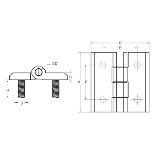 Polyamide Hinge - 40 x 40mm - Concealed Fixing