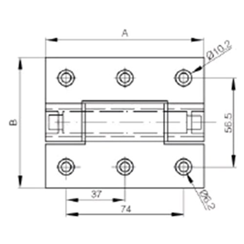 BUTT HINGE 100 X 83 X 5.5MM AL