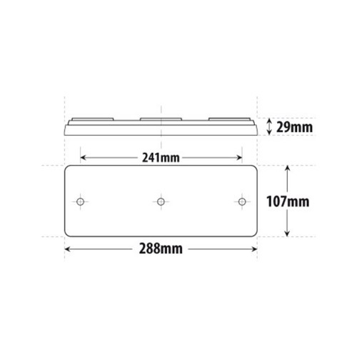 LED Lamps - Stop/Tail/Indicato r/Reverse Lamp - 288 x 107mm - ADR Approved Horiz / vert Fi