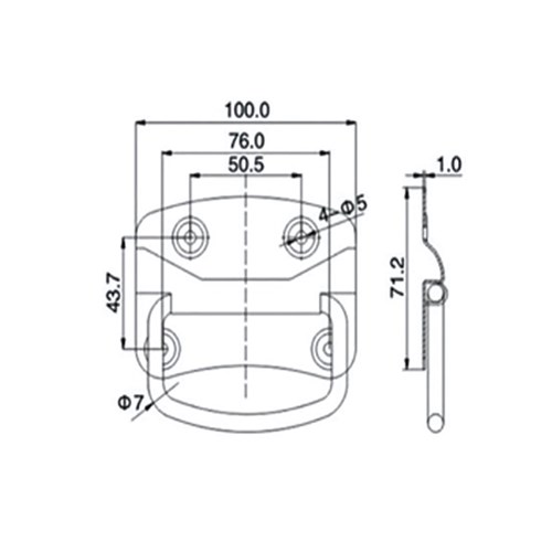 Chest Handle 102 X 88mm - Zinc Plated