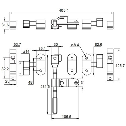 Bolt On Camlock - Light Duty 22mm OD