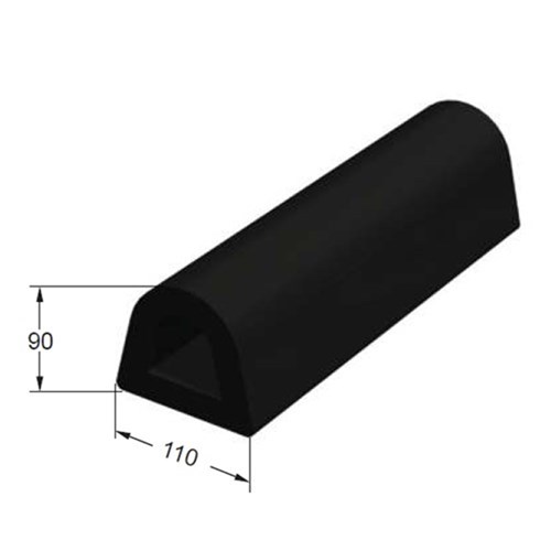 Docking Rubber - Moulded - Black - 110x90x1000