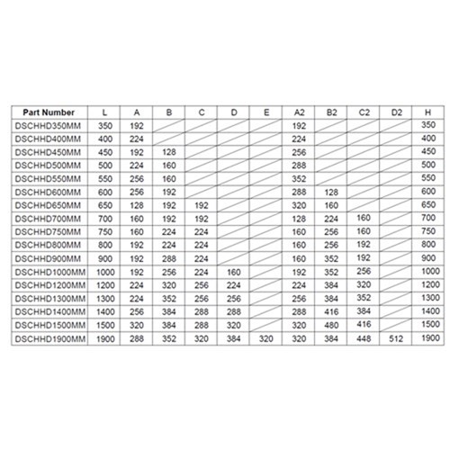 Non-Lockable Heavy Duty Drawer Slides - 1200mm - 227kg
