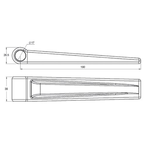 Heavy Duty Drop Side Strap - 190mm - Non Bushed - Weld On