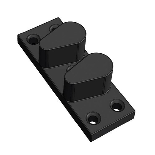 Dovetail 2 Slot Male Rubber Co ated