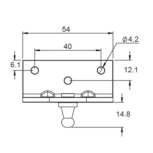 GAS STRUTBRACKET S/S - 66MM X