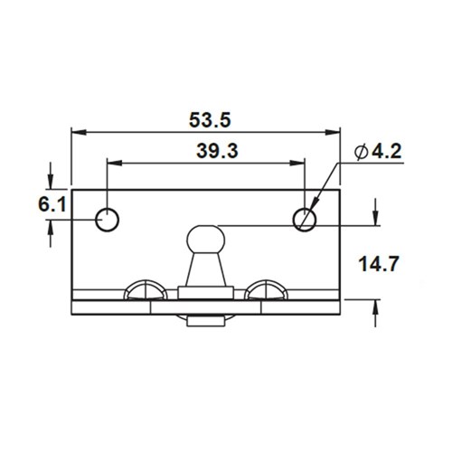 GAS STRUT BRACKET S/S - 66MM X