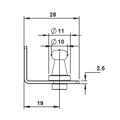 GAS STRUT BRACKET S/S - 28MM X
