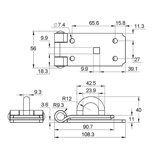 Padlockable Hasp - 185mm - Zinc Plated