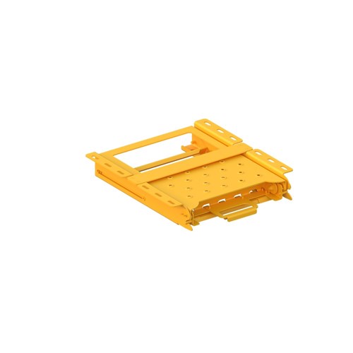 2 Step Folding Pullout Ladder with Platform - Safety Yellow