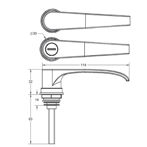 Lever L Handle & Pan - Easy-Fix - Black & Chrome