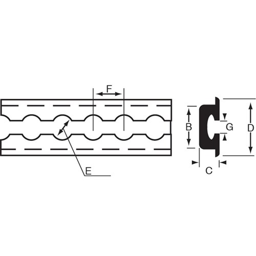 Captive Track Recessed 3.0M Aluminium