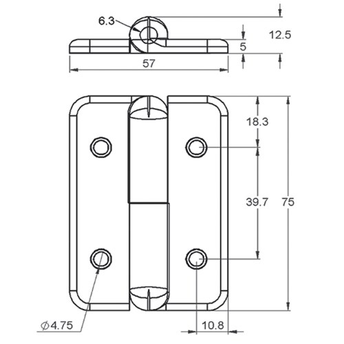 Lift Off Flush Pin Hinge - 75mm - Left Hand - Chrome