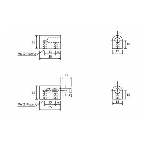 Lift Off Pintle Hinge 50mmL x 12mmW x 16mmH Brass Chrome Plated w' Screws