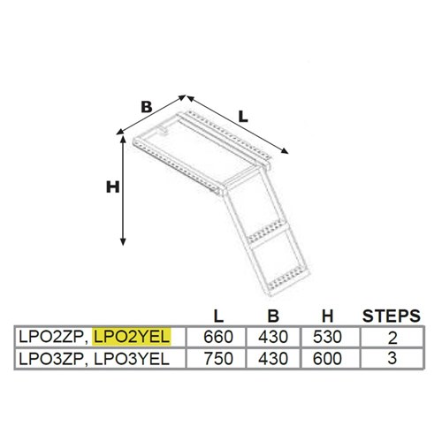2 STEP LADDER POWDER COATED YE