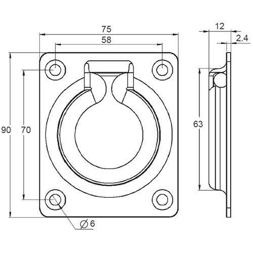 LASHING RING RECESSED