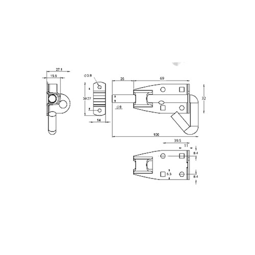 Padbolt 120mm ZP W/ Keeper