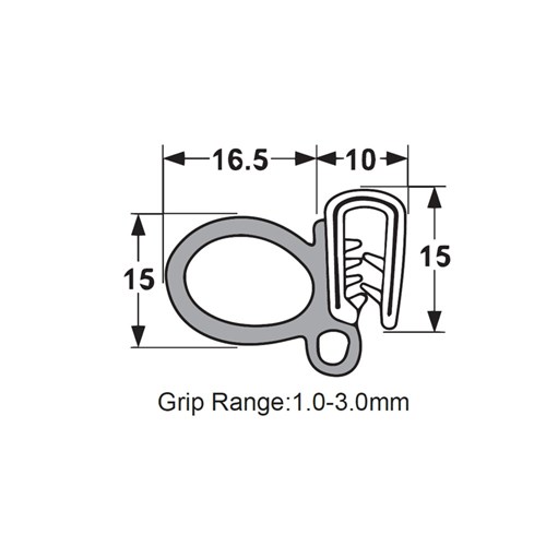 Pinchweld - Side Bulb - Steel Core - Black - Multi-Tongue - 1-3mm Grip Range - 16.5mm Bulb