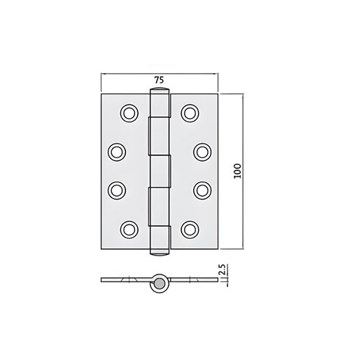 Butt Hinge G316 100mm x 75mm X 2.5mm