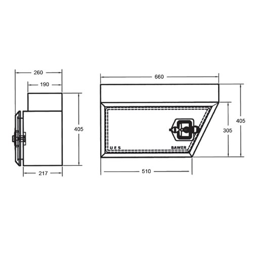 Undertray Toolbox - Right-Hand - Black Powder Coated