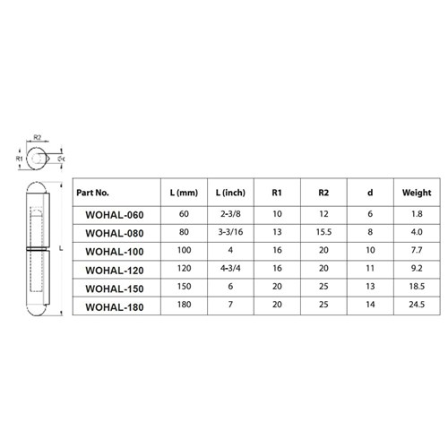 Weld On Hinge - 13 x 80mm - Aluminium