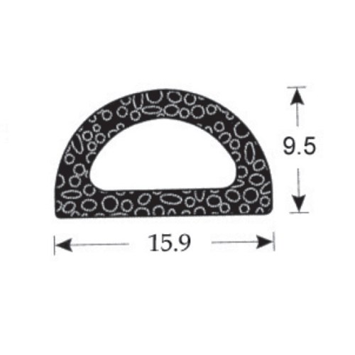 D-Seal - EPDM Sponge - Self-Adhesive Acrylic Tape - 9.4mm x 15.5mm