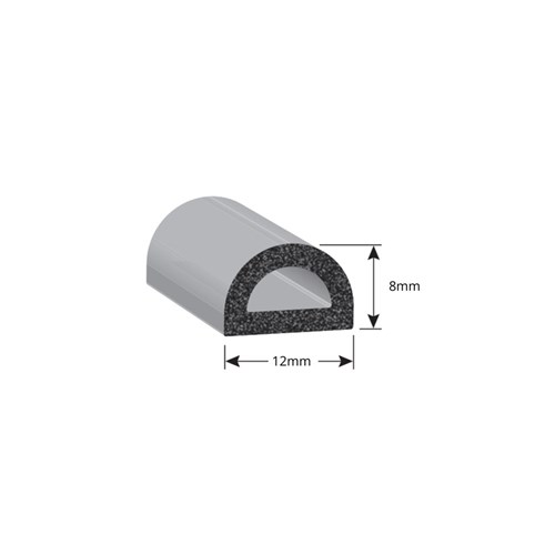 D-Seal EPDM Black 12mm x 8mm HT Tape