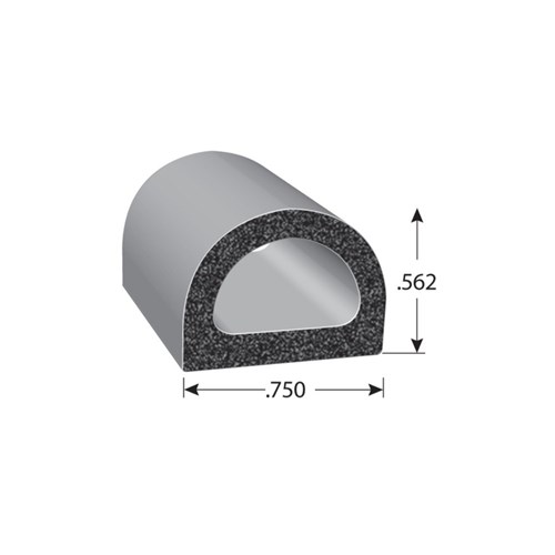 D-Seal EPDM Black 19mm x 14.5mm HT Tape